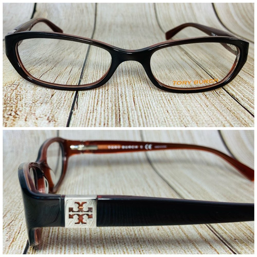 Tory Burch Oval Brown Bronze And Silver Eyeglasses Glasses Frames NWOT